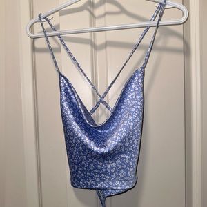 Open back tank blouse.